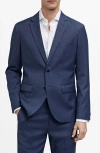 Mango Superslim Fit Stretch Sport Coat In Ink Blue