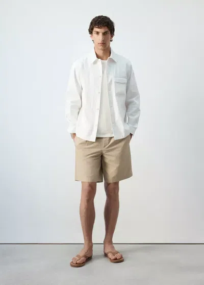 Mango Regular Fit Button-up Shirt In White