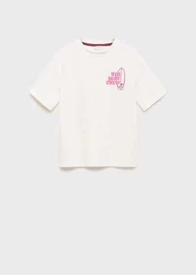 Mango Kids' Surf Printed T-shirt Off White