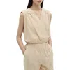 Mango Surplice Neck Crop Cotton Top In Neutral