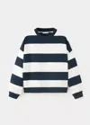 Mango Kids' Sweat 100 % Coton Rayures In Bleu Marine