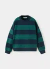 Mango Kids' Sweat 100 % Coton Rayures In Vert