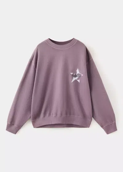 Mango Kids' Sweat Ballon Garment-dyed In Violet
