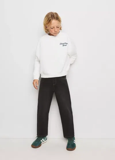 Mango Kids' Sweat En Coton 100 % Imprimé In Blanc