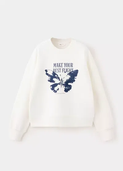 Mango Kids' Sweat En Coton 100 % Imprimé In White