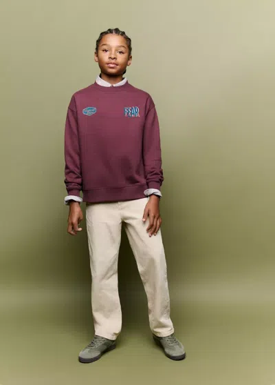 Mango Kids' Sweat En Coton Inscription Imprimée In Multi