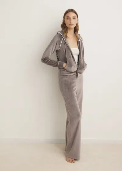 Mango Sweat En Velours Au Toucher Doux Marron Moyen - Femme - M -  In Brown