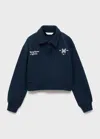Mango Polo-neck Sweatshirt In Blue