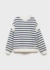 Mango Striped Cotton-blend Sweatshirt Navy In Neutral