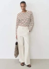 Mango Striped Round-neck Sweatshirt Burnt Orange