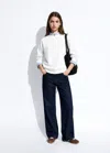Mango Sweater Coton In Blanc Cassé