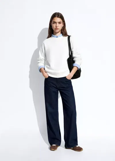 Mango Sweater Coton In Blanc Cassé