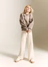Mango Embroidered Cotton Sweatshirt Medium Brown In Brown