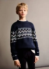 MANGO JACQUARD SWEATER DARK NAVY