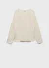 Mango Sweater Ecru In Écru
