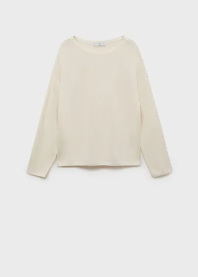 Mango Sweater Ecru In Écru
