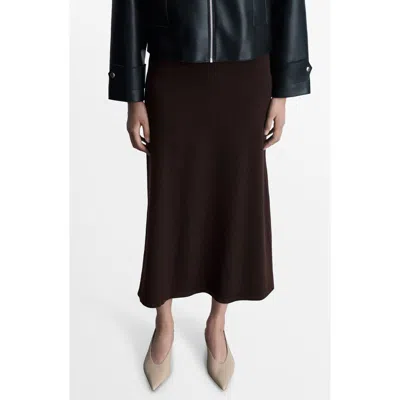 Mango Sweater Midi Skirt In Brown