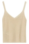 Mango Lurex Knitted V-neck Top Gold In Neutral
