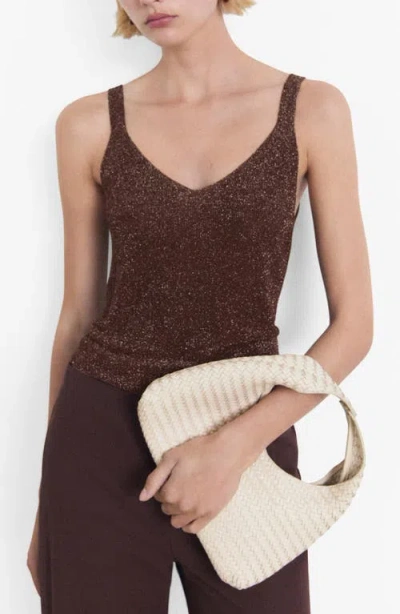 Mango Sweater Tank In Brown