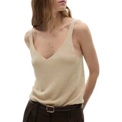 Mango Sweater Tank In Brown