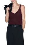 Mango Sweater Tank In Burgundy