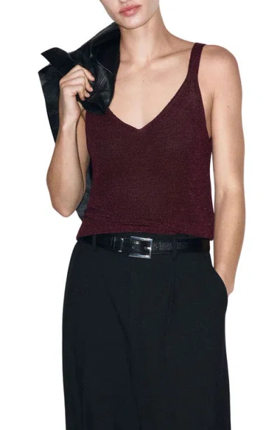 Mango Sweater Tank In Burgundy