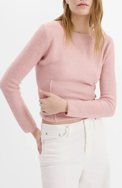 Mango Sweater With Seam Details In Pink