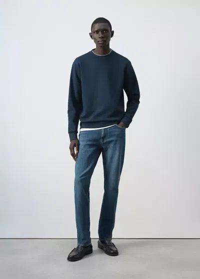 Mango Sweat-shirt 100 % Coton Coupe Regular Fit In Blue
