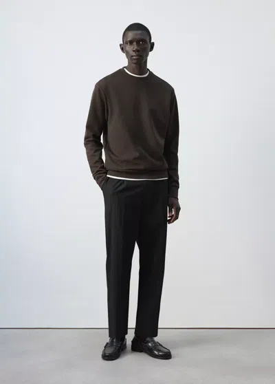 Mango Sweat-shirt 100 % Coton Coupe Regular Fit In Marron
