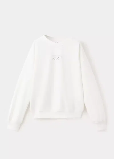 Mango Kids' Sweat-shirt Coton Imprimé In Blanc Cassé