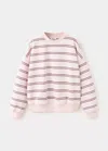 Mango Sweat-shirt Coton Rayures In Rose