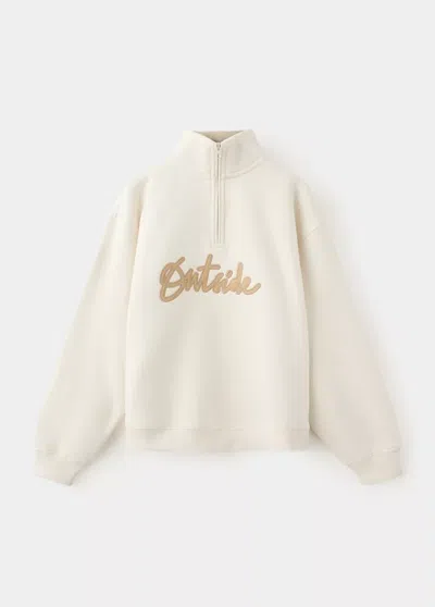 Mango Kids' Sweat-shirt Détail Brodé In Sable