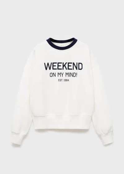 Mango Kids' Sweatshirt Off White