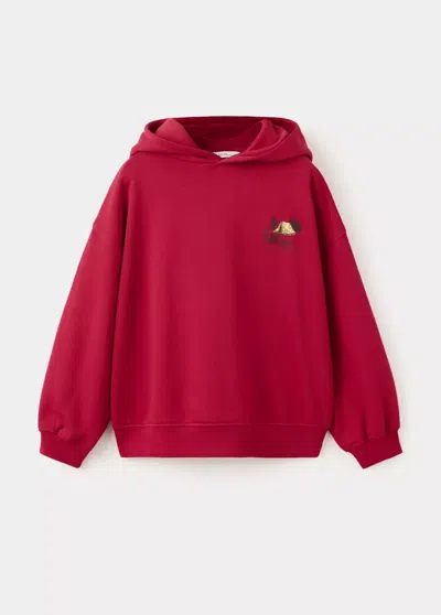 Mango Kids' Sweat-shirt Oversize Capuche In Red
