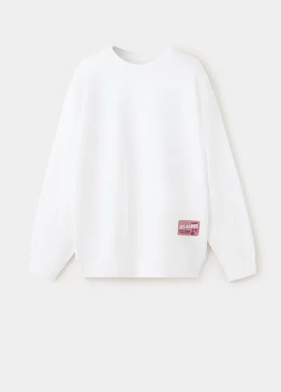 Mango Sweat-shirt Oversize Imprimé In Blanc