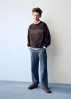 Mango Sweat-shirt Oversize Imprimé In Marron