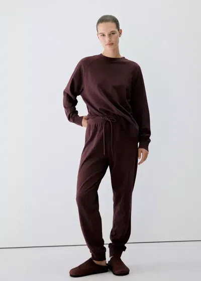 Mango Sweat-shirt Pyj Jamc In Bordeaux