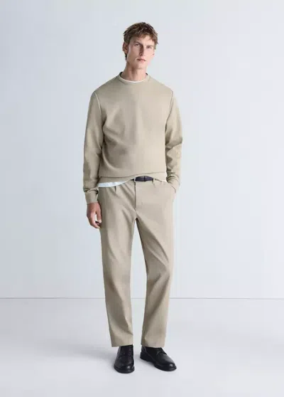 Mango Sweat-shirt Regular Fit Thermolite In Gris Clair/pastel