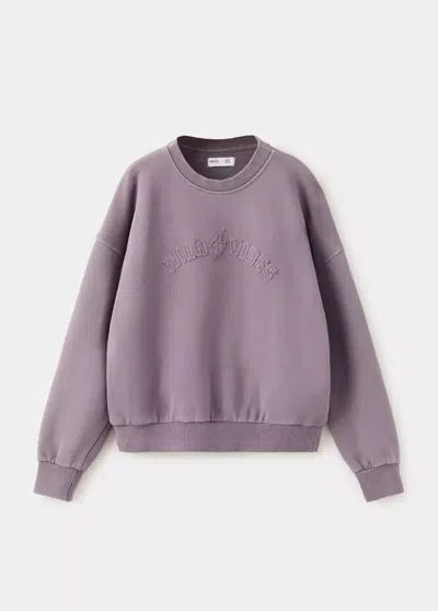 Mango Kids' Sweat-shirt Relaxed-fit In Purple