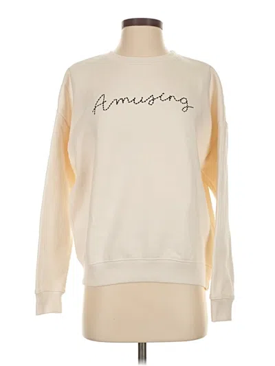 Pre-owned Mango Sweatshirt In White
