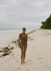 Mango Crossover Back One-piece Swimsuit In Kaki