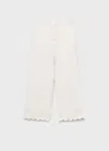 Mango Swiss-embroidered Trousers Ecru In Ecru