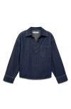 Mango Sylvie Denim Popover Shirt In Dark Blue