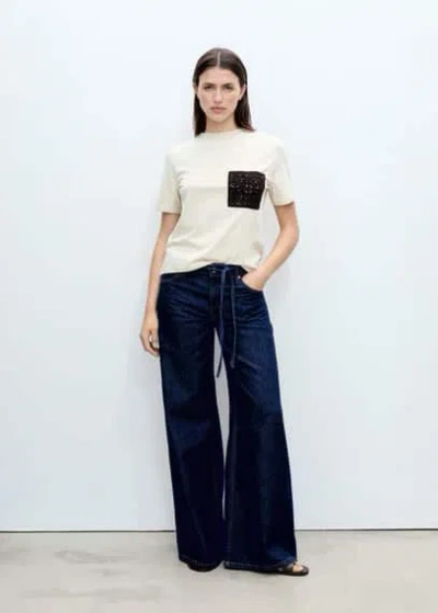 Mango T-shirt Beige