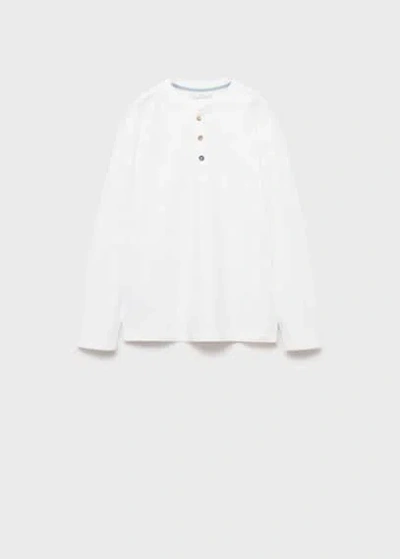 Mango Kids' T-shirt Off White In Blanc Cassé