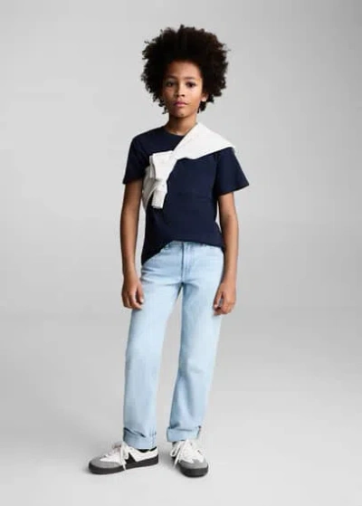 Mango Kids' T-shirt Dark Navy In Bleu Marine Foncé