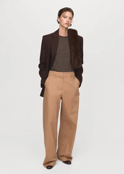 Mango T-shirt Brown