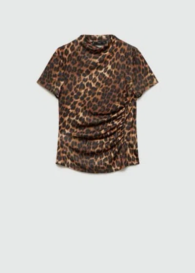 Mango T-shirt Brown