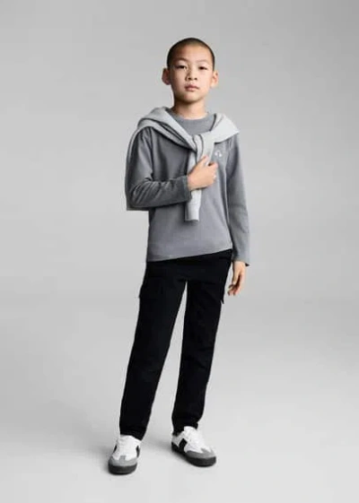 Mango Kids' T-shirt Charcoal