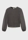 Mango Kids' T-shirt Charcoal In Gray